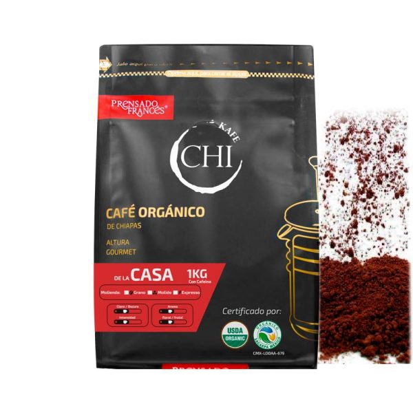 Café Orgánico Gourmet de Chiapas - Con Cafeína, Molido Americano
