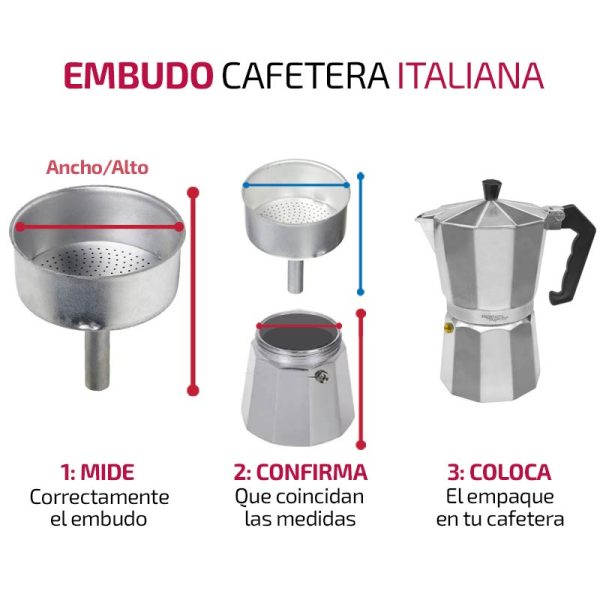 Embudo para Cafetera Italiana Bialetti y Turmix - 1 Taza - Imagen 2