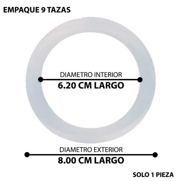 Empaque de Silicona Para Cafetera Italiana - 9 Tazas