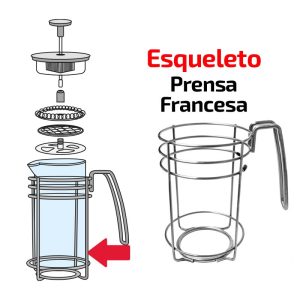 Esqueleto Para Cafetera Prensa Francesa Argento - Cobre, 3 Tazas
