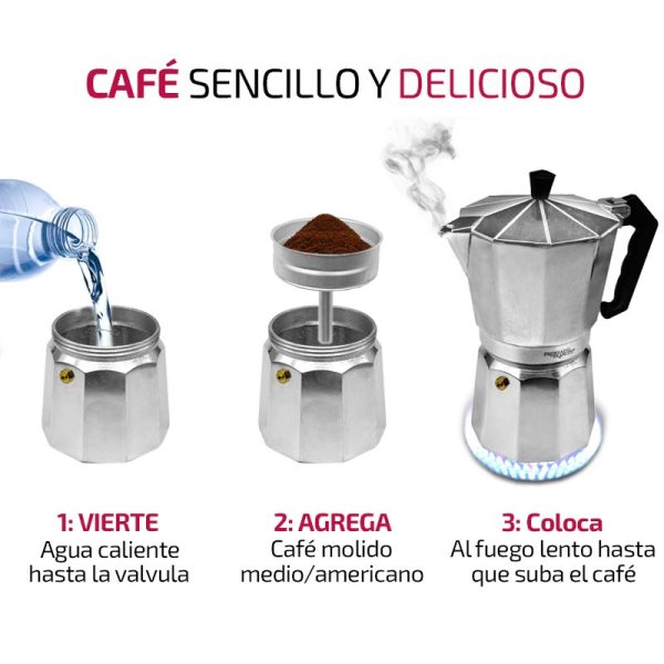 Cafetera Italiana Expresso - 9 Tazas (375ml) - Imagen 3
