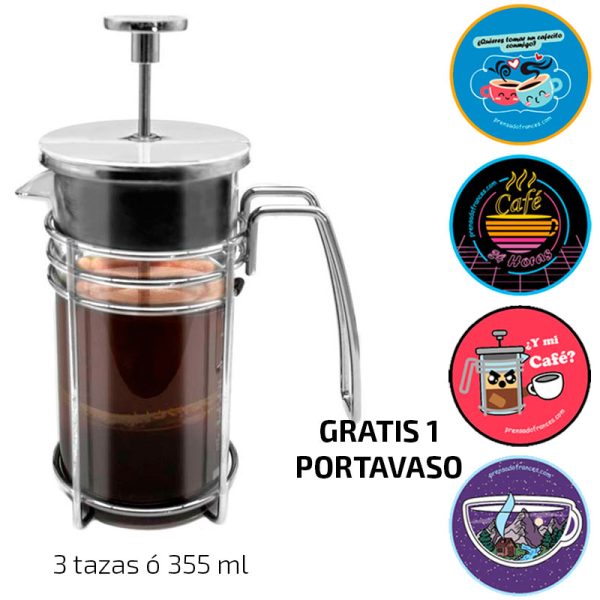 Cafetera Prensa Francesa Argento - 3 Tazas (355 ml), Plata