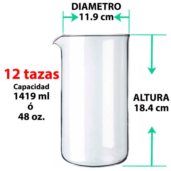 Repuesto para Prensa Francesa - 12 Tazas (1419 ml)